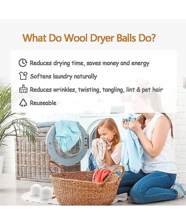 DoHTeck Laundry Drying Ball 6 Pcs Upgraded 100% Wool Reduce Clothes Wrinkles Anti-Static Reusable and Eco-Friendly Save Time and Energy 7 CM - Buy Online on GoSupps.com