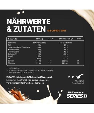 Wehle Sports Whey Protein (1000g) - High-Quality Protein Shake with 22g Protein BCAA & EAA - Rice Pudding Cinnamon Flavor for Muscle Building & Preservation - Buy Online on GoSupps.com