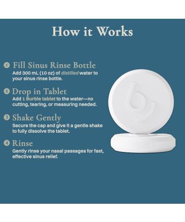 Burble Nasal Rinse Salt Tablets, pH Balanced, A Better Alternative to Saline Packets for Fast Relief, Works with Any Sinus Rinse Bottle Nasal Irrigation System, 30 Count - Buy Online on GoSupps.com
