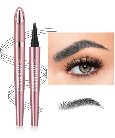 Vawolecy Waterproof Eyebrow Pencil Natural Makeup Fine Stroke Magic Eyebrow Pencil with 4 Micro Fork Tips for Women Hairlike Defined Eyebrows 3 Gray - Buy Online on GoSupps.com
