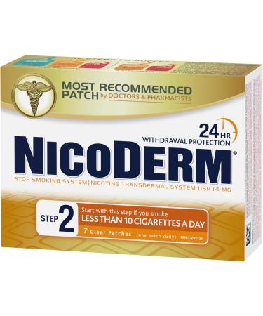 Nicoderm Step 2 Clear Patches Quit Smoking and Smoking Cessation Aid 14 mg of Nicotine/Day 7 Count Step 2 7 Patches - Buy Online on GoSupps.com