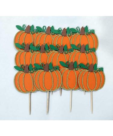 Confetti! Pumpkin Cupcake Toppers Fall Party Theme Pumpkin Birthday Thanksgiving Halloween Decorations Party Cake Decorations Supplies - Buy Online on GoSupps.com
