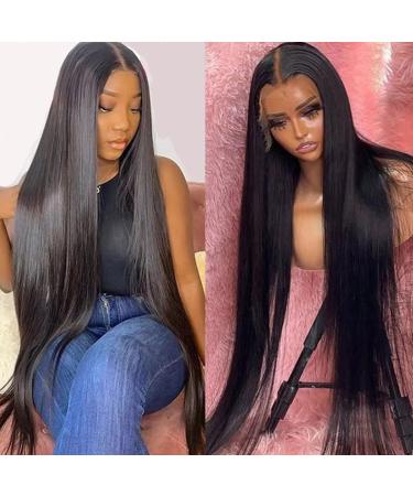 Lemoda 26Inch 13x6 SKINLIKE Real HD Lace Wigs 180% Density 12A Brazilian Straight Virgin Human Hair Lace Frontal Wigs Invisible 0.1mm Ultra-thin Frayed Ends Lace Front Wig Pre Plucked Tiny Knots 26 Inch 12A 13x6 Skinlike...