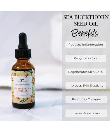 Buy Pure Sea Buckthorn Oil - Natural Cold Pressed Moisturizer for Face Skin Hair & Nails | Anti-Aging Reduces Inflammation Acne Scars - 1 oz - Buy Online on GoSupps.com