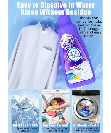 Active Enzyme Laundry Stain Remover - White Shirt Cleaner Stubborn Stains Cleaner Clothes Oil Stain Remover Active Enzyme Clothing Stain Remover (2Pcs Purple) - Buy Online on GoSupps.com