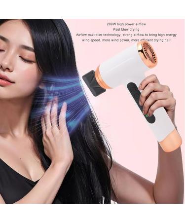 Buy Cordless Hair Dryer - Quiet Compact & USB Rechargeable 200W for Travel | Hot & Cold with Digital Screen - Perfect for Camping & Dorm Use - Buy Online on GoSupps.com