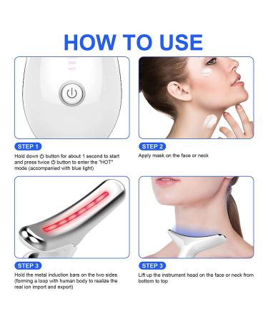 Facial and Neck Massage Kit - 3 Modes for Tightening Sagging Skin - White - Buy Online on GoSupps.com