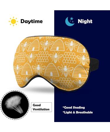Bees and Hives Sleep Mask - Adjustable Strap, Blocks Light, Ideal for Travel, Men and Women - Buy Online on GoSupps.com