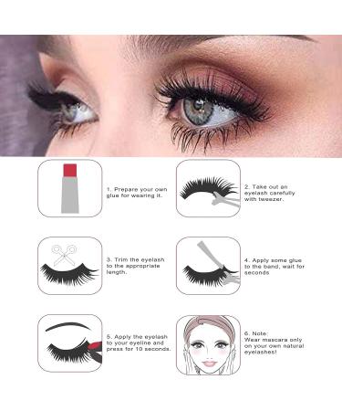 Shop 10 Pairs of 3D Natural Black Handmade False Eyelashes - Thick Reusable Invisible Band - Buy Online on GoSupps.com