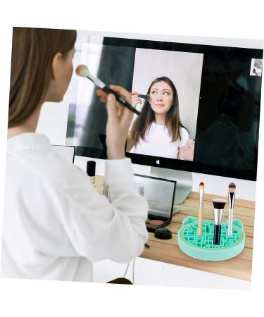 FRCOLOR Makeup Brush Storage Box Makeup Brush Mat Brush Cleaning Mat Makeup Cleaner Pad Hair Brush Cleaner Makeup Brush Holder Makeup Brush Washer Dry Silica Gel Lip Gloss Cute 11x11cm Green - Buy Online on GoSupps.com