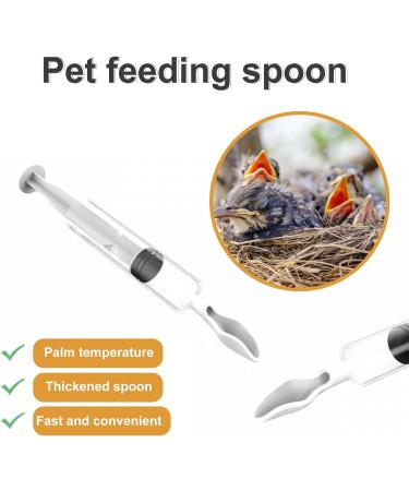 Hand Baby Bird Feeding Syringes Feeding Tube Parrot Liquid Food Feeding Needle for Baby Birds with Feeding Spoon for Pet Sick Bird Parrot Feed Milk and Medicine White - Buy Online on GoSupps.com
