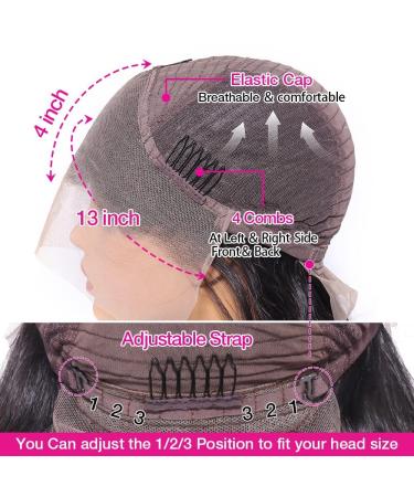 28 Inch Body Wave Lace Front Human Hair Wig 180 Density | HD Transparent Lace, Pre Plucked, Bleached Knots | Black Women's Glueless Wig - Buy Online on GoSupps.com