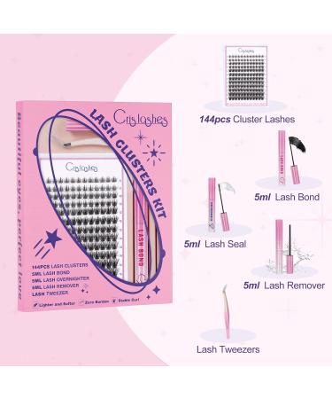 Crislashes Eyelash Extensions Kit - 144PCS D Curl Mix 8-16mm with Glue Remover & Applicator Perfect for Beginners | 1 Pack 5PCs - Buy Online on GoSupps.com