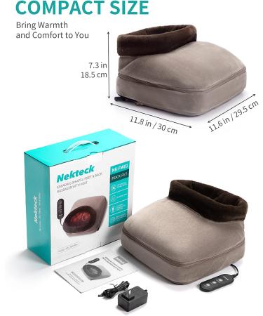 Nekteck Shiatsu Foot Massager with Heat- 2-in-1 for Feet and Back - Home and Office Use - Buy Online on GoSupps.com