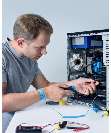 VASTAR ESD Anti-Static Wrist Strap - Adjustable Grounding Bracelet with Alligator Clip & Long Cord for Electronics Repair | Thermal Paste Included - Buy Online on GoSupps.com
