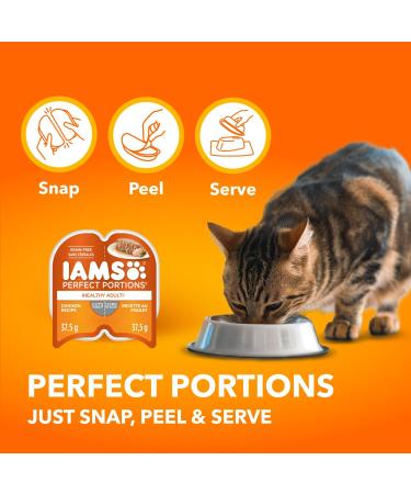 IAMS Perfect Portions Healthy Wet Cat Food Adult Grain Free Cuts in Gravy - Chicken Flavour - Pack Of 24 - Buy Online on GoSupps.com