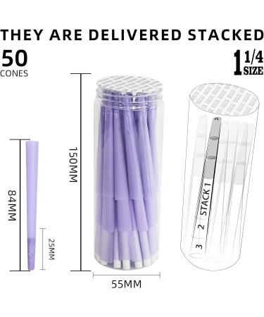1 1/4 Size Pre Rolled Cones 84mm Cones Premium Rolling Papers 50 Packs Cones With Tip Tobacco Tools Suitable For Travel Home Sharing Gifts. PURPLE - Buy Online on GoSupps.com