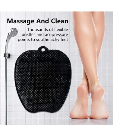Silicone Shower Foot Scrubber Mat | Non-Slip with Suction Cups | Black Silicone Foot Brush for Dead Skin Removal and Massage - Buy Online on GoSupps.com
