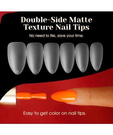 Rosalind Short Almond Nail Tips Set - 510 Pack Full Cover Soft Gel Nail Tips for Geln gel - No-File Matt Mandel Fake Nails - 15 Sizes in Box - Buy Online on GoSupps.com