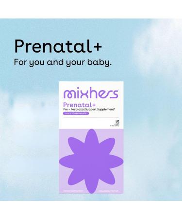 MIXHERS Prenatal + Pre + Postnatal Support Supplement | Pregnancy Vitamins Drink Mix | Formulated with Vitamin A C D E & K | Berry Pomegranate Flavor | 15 Stick Packets - Buy Online on GoSupps.com