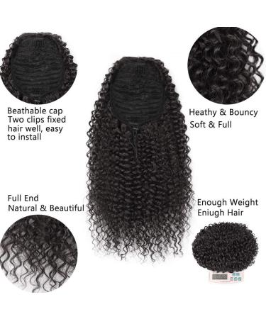 Afro Kinky Curly Clip In Ponytail - 35cm Black Hair Extension for African Beauty | VD059A - Buy Online on GoSupps.com