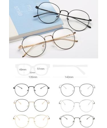 DAUCO Unisex Blue Light Filter Glasses - Retro Sixties Round Metal Glasses for Women & Men - Silver Perfect for Eye Protection & Style - Buy Online on GoSupps.com