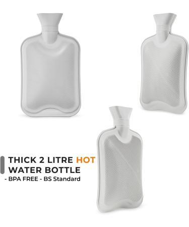 Hot Water Bottle with Cover UK - 2L Hot Water Bag for Pain Relief and Heat Control - Buy Online on GoSupps.com