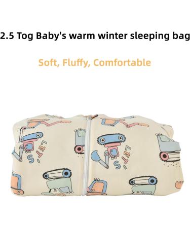 Chilsuessy Baby Sleeping Bag 2.5 Tog with Detachable Sleeves | Winter Wearable Blanket for Toddler | Cartoon Excavator Design | 3-6 Months - Buy Online on GoSupps.com