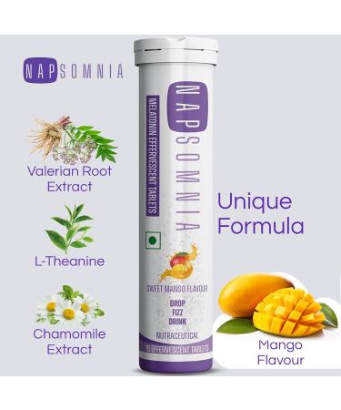 Melatonin Effervescent Tablets (Sweet Mango, 30 Count) Dissolvable Melatonin Capsules w/ L-Theanine, Chamomile, & More - Sleep Aid Supplement for Adults - Vegan, Non GMO Melatonin Supplement Mango 15 Count (Pack of 2) - Buy Online on GoSupps.com