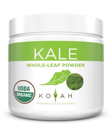 KOYAH - Organic USA Grown Kale Powder (Equivalent to 30 Cups Fresh): Freeze-Dried, Whole-Leaf Powder