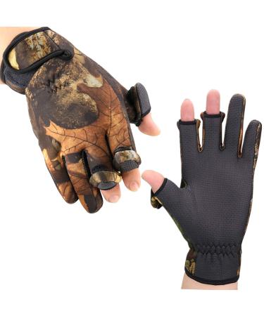 BB Hapeayou Fishing Gloves With 3 Fingerless Gloves Cover Fish Gloves for Men & Women- Anti-Slip Windproof Waterproof Fabric For Fishing Cycling Outdoor Sports (1 Pair) camouflage L - Buy Online on GoSupps.com