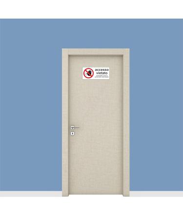 Waterproof PVC Pubblimania Stickers | Durable Access Prohibited Signs - 29 x 13 cm for Indoor & Outdoor Use - Buy Online on GoSupps.com