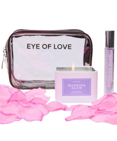 Love in Transit Kit Morning Glow Pheromone Perfume & Candle Set with Rose Petals Travel Bag