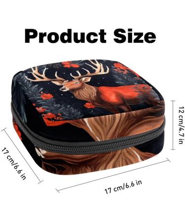 Women's Bandage Cup Pocket Menstrual Organizer - Big Capacity Travel Makeup Pouch - Merry Christmas Santa Claus Design - 4.7x6.6x6.6 in - Buy Online on GoSupps.com