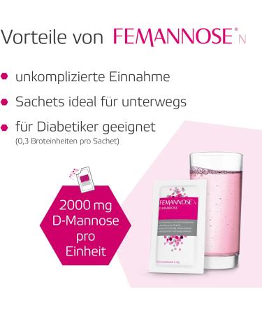 Femannose N - 30 Drinking Granules | 2000mg D-Mannose - Bladder Inflammation & UTI Support | Antibiotic-Free - International Shipping - Buy Online on GoSupps.com