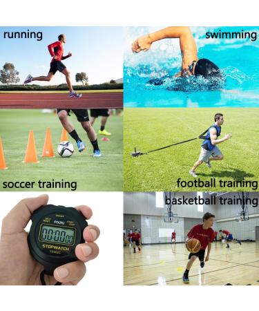 Fcxjtu Simple Digital Sports Stopwatch Timer - Silent Basic Operation for Swimming & Running Training | Non-Waterproof Black Design - Buy Online on GoSupps.com