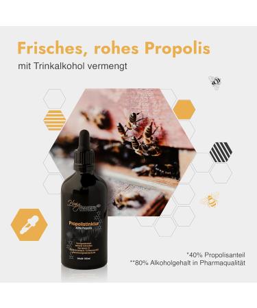 Pure Propolis Tincture 100ml - 40% Natural Propolis from Black Forest Beekeeping | Additive-Free Drops with Drip Pipette - Buy Online on GoSupps.com