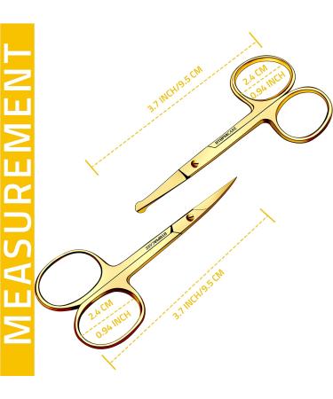 Utopia Care Gold Facial Hair Scissors for Men - Mustache, Beard & Nose Hair Trimming - Professional Stainless Steel - Buy Online on GoSupps.com