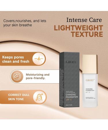 LMDGDS Colorchanging foundation SPF 15 with glycerin colorchanging foundation for mature skin Liquid makeup Longlasting mattifying vegan 30 ml - Buy Online on GoSupps.com