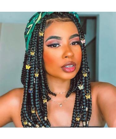 NAISKA 20Pcs Gold Butterfly Hair Clips | Dreadlock Accessories and Charms | Pearl, Star, Crystal Rhinestone Beads | Hair Jewelry for Women and Teen Girls - Buy Online on GoSupps.com