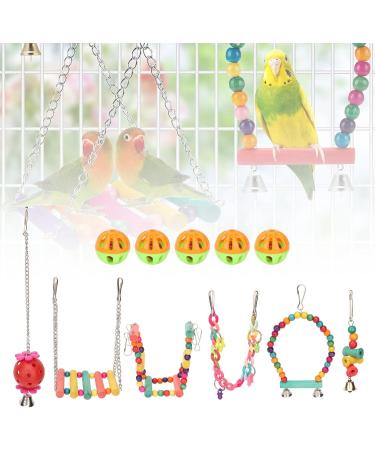 Ciciglow Colorful Bird Swing Toys - Parrot Swing with Stainless Steel Chain Ladder Bells & Balls - Ideal for Birds - Buy Online on GoSupps.com