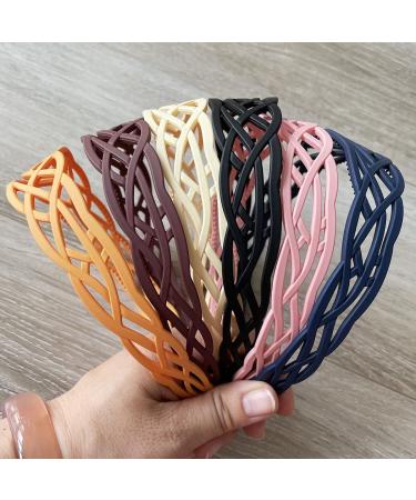 Springtime 6pcs Wide Plastic Headbands for Women - Fashion Hair Accessories for Girls with Teeth - Thick Hair Hoops - Buy Online on GoSupps.com