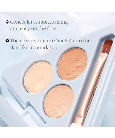 Tri-Color Concealer Cream Palette 3 in 1 Complete Concealer Contour Palette for Contouring and Brightening Waterproof for Under Eye Circles Dark Circles and Acne Marks - Buy Online on GoSupps.com