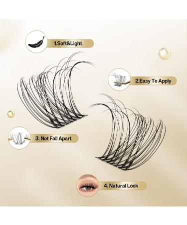 QueWel Individual Eyelash Clusters - D Curl Mix 8-16mm | 72pcs for DIY Extensions | Premium Quality Lashes - Buy Online on GoSupps.com