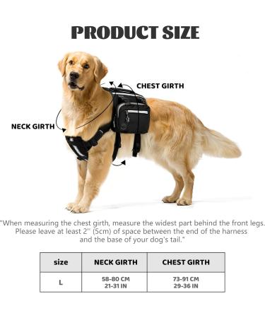 Vercart Tactical Dog Harness Backpack for Large Dogs - Removable Saddle Pockets for Camping & Hiking - Buy Online on GoSupps.com
