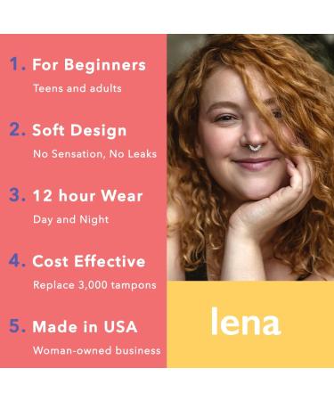 Lena Menstrual Cup - Reusable Period Soft Cup for Teens & Adults | Light to Heavy Flow | Feminine Hygiene (Turquoise Small) - Buy Online on GoSupps.com