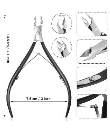 Stainless Steel Cuticle Nippers Set - 8Pcs Cuticle Trimmer & Dead Skin Remover Scissors - Manicure Tools for Fingernails and Toenails (Black) - Buy Online on GoSupps.com