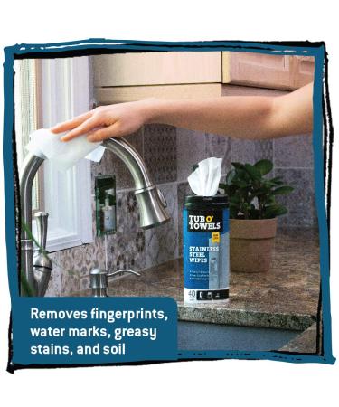 Tub O' Towels Stainless Steel Wipes - 40 Count (1-Pack) - Buy Online on GoSupps.com