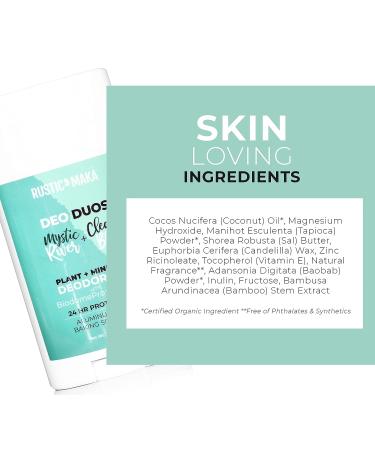 Rustic MAKA Natural Deodorant Duo - Mystic River & Clean Bliss | Aluminum-Free, Paraben-Free, Prebiotic | Vegan & Cruelty-Free - Buy Online on GoSupps.com
