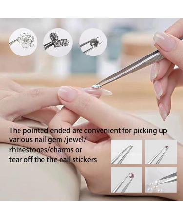 MIUPOO Adjustable Slide Lock Nail Art Tweezers Nail Rhinestone Stickers Jewel Gem Craft Tweezers Precision Slide Locking Antistatic Tweezers Set 2 Pieces 2 Slide Lock Tweezers - Buy Online on GoSupps.com